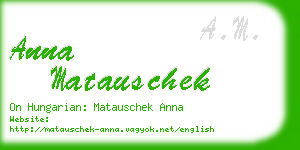 anna matauschek business card